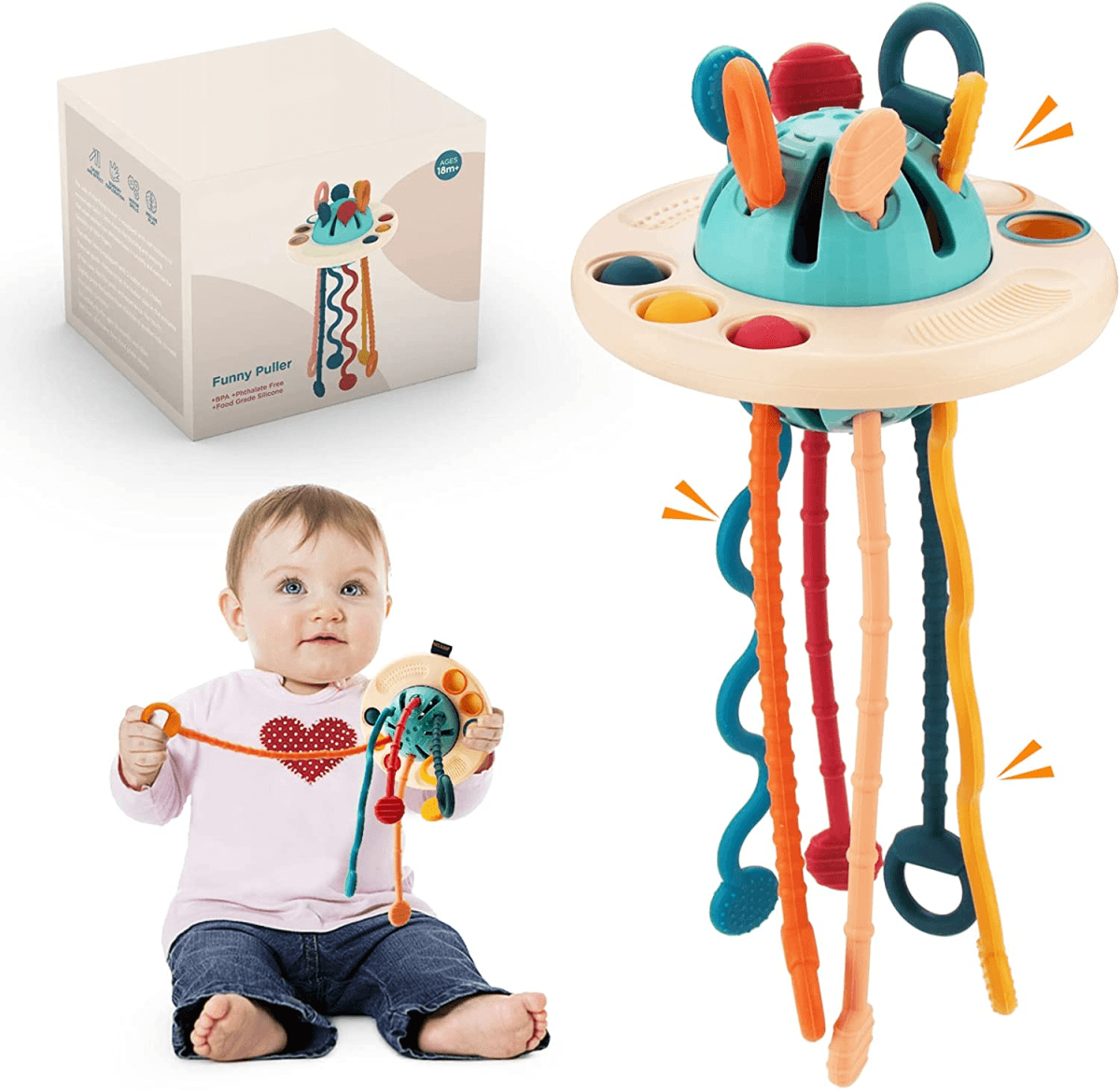 Montessori UFO Silicone Pulling Toy