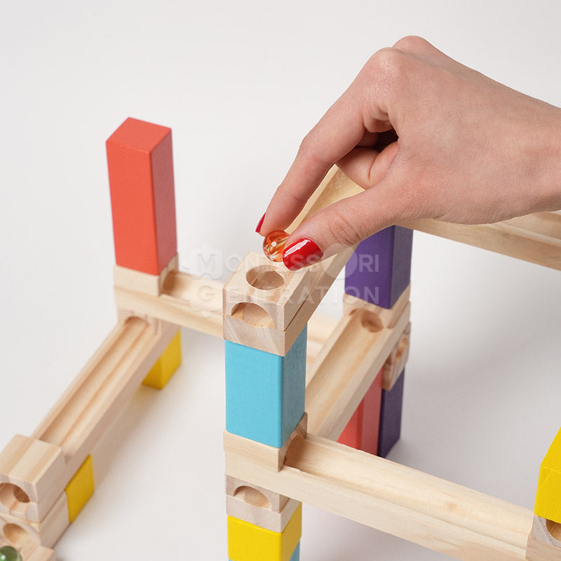 Montessori Wooden Marble Run